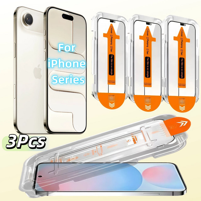 3er-Pack Displayschutz aus gehärtetem Glas für iPhone 17 16 15 14 13 12 11 X XS XR XS MAX transparent - Bild 1