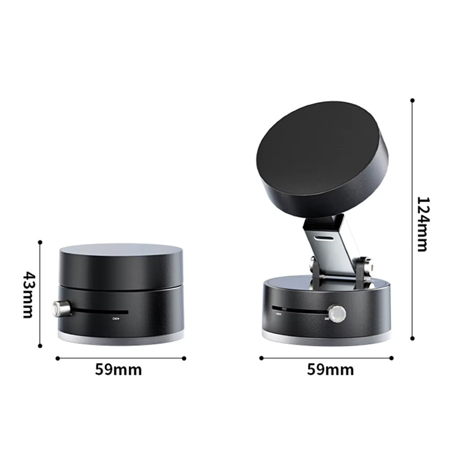 ALLOYSEED Mini Vakuum Magnetische Saugnapf Halterung für iPhone und Android Smartphones, Schwarz, Faltbare Doppel-Seite-Halterung für die Küche - Bild 5