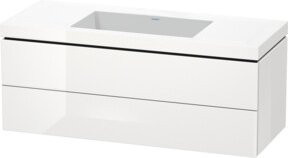 Duravit Waschtischunterschrank L-Cube c-bonded, Wandhängend, Weiß Hochglanz, 2 Schubladen, B: 120 cm, T: 48 cm, H: 50 cm - Bild 1