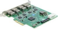 Delock USB-Erweiterungskarte PCIe x4 auf 4 x USB-A 5 Gbps Dual Channel in Grün - Bild 1