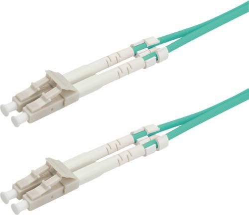 Value Glasfaser LWL Anschlusskabel Multimode OM3, 1x LC auf 1x LC, 50/125 µm, Farbe: Türkis, Länge: 10,00 m - Bild 1