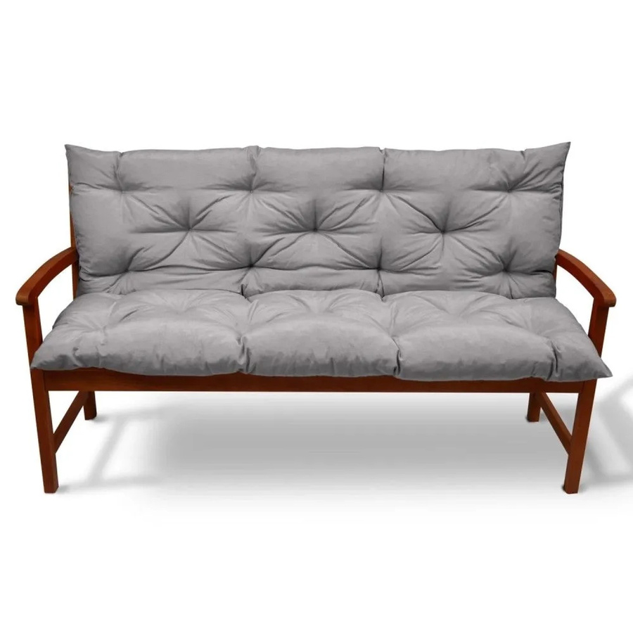 Beautissu Flair BR Bankauflage Hellgrau B: 120 cm, T: 50 cm - Bild 2