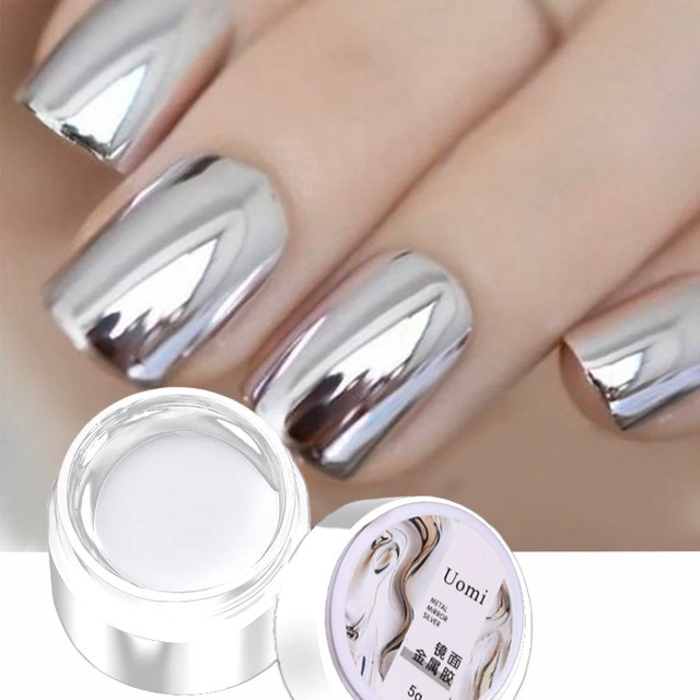 Mirror Metallic Gel-Nagellack, Silber und Roségold, Unisex - Bild 1