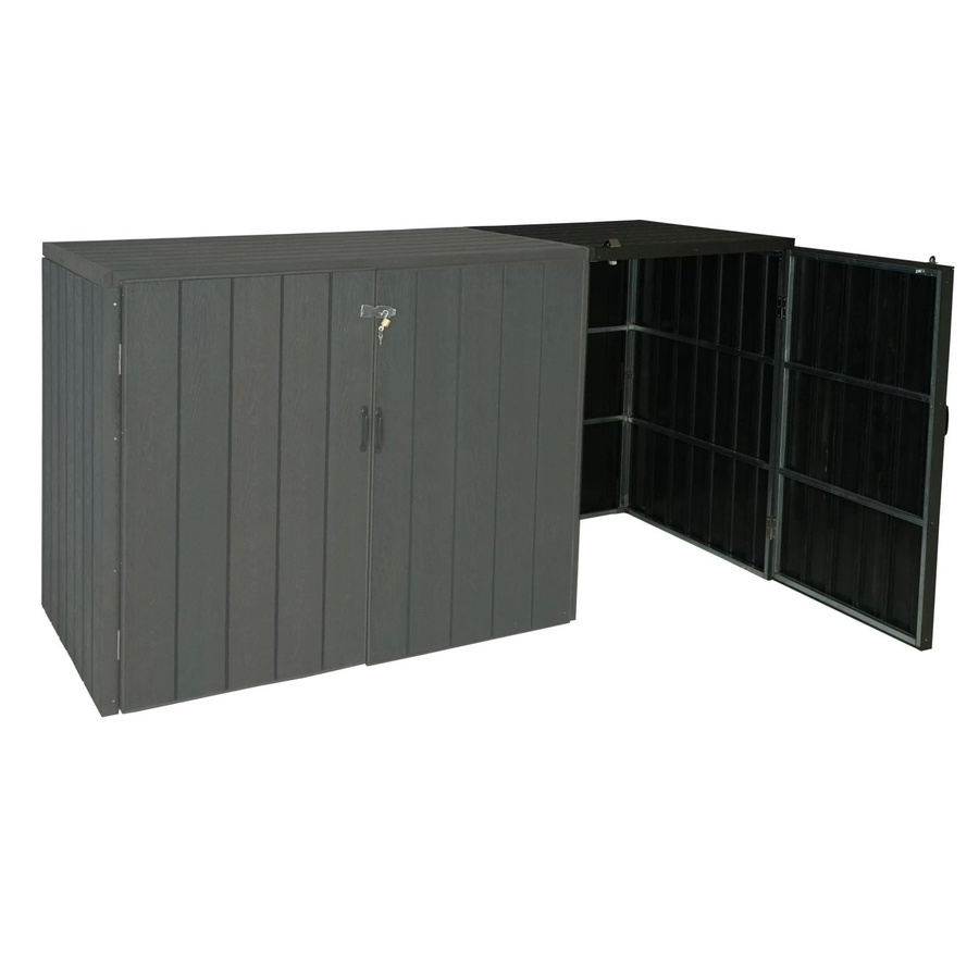 MCW Mülltonnenbox Erweiterung J28 WPC Mülltonnenverkleidung in Anthrazit, H x B x T: 105 x 117 x 79 cm - Bild 2