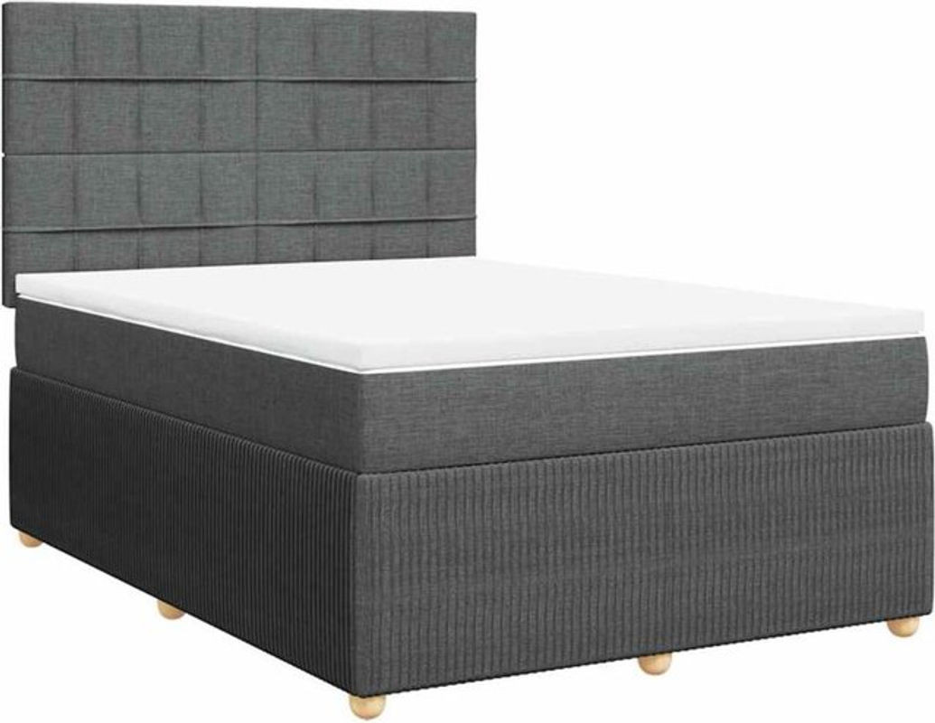 vidaxl Boxspringbett mit Matratze in Dunkelgrau aus Stoff B/T/H: 160 x 200 x 140,5 cm - Bild 1