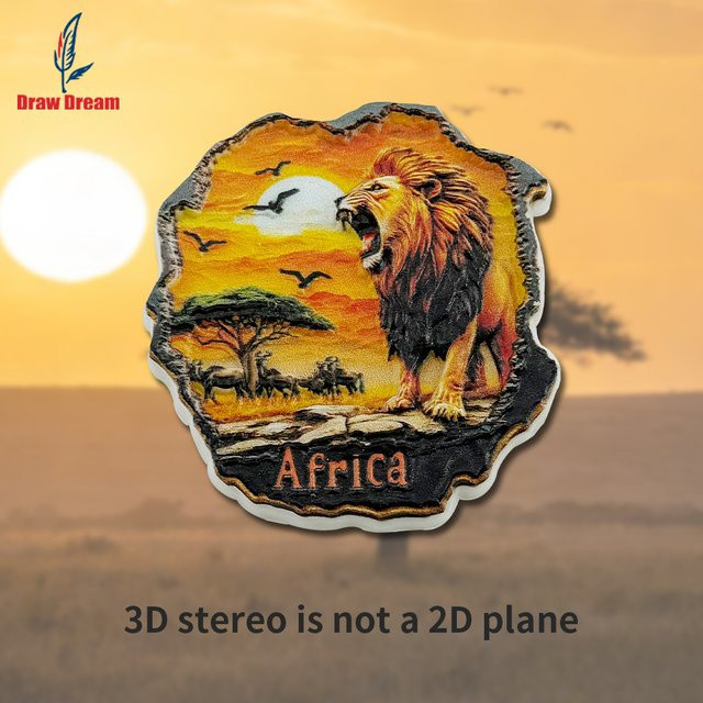 Afrikanischer Wildkönig 3D-Löwen-Kühlschrankmagnet in Multicolour als kreatives Reise-Souvenir für dein Heim oder Büro - Bild 1