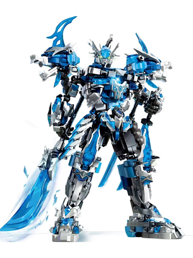 GSF Eisversiegelter Mecha Guan Yu Weißer Tiger, Bausteine Lernroboter, Montagemodell - Bild 3