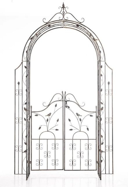 DELUKE Rosenbogen ANDERS Rankhilfe aus Metall in Bronze, B/T/H: 144 x 36 x 270 cm - Bild 1