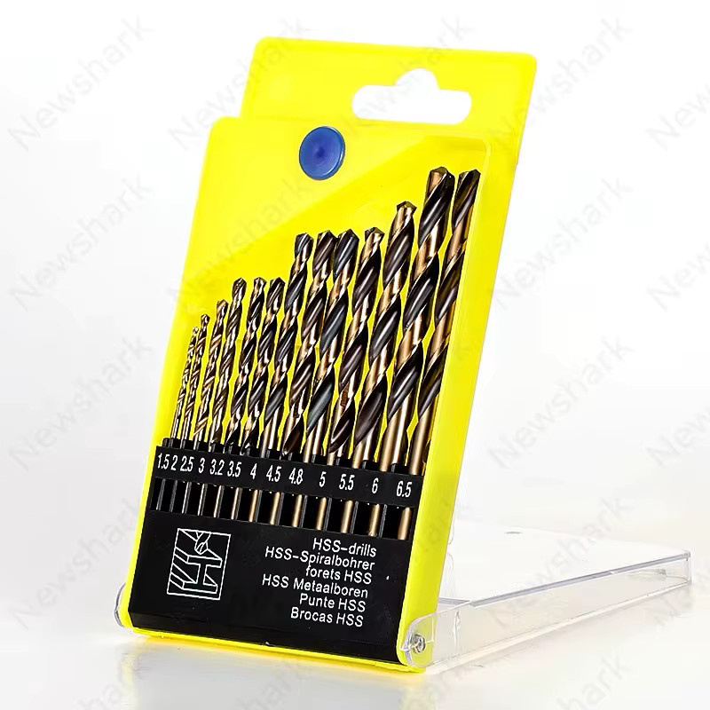 M43 13-teiliges HSS Hochgeschwindigkeits-Stahlbohrer-Set mit Schnellwechsel für Metall, Gusseisen, Holz und Kunststoff - Bild 4
