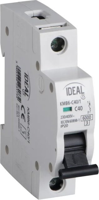 Kanlux Leitungsschutzschalter KMB6-C40/1 1P mit C-Charakteristik in Weiß - Bild 1