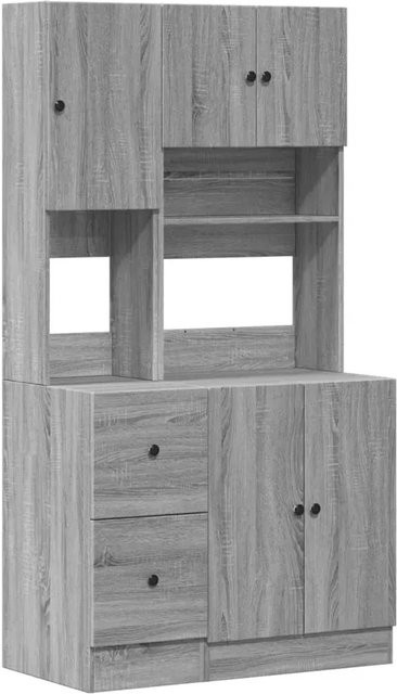 vidaXL Küchenschrank Grau Modern mit Türen und Schubladen, B/T/H: 95 x 50 x 180 cm - Bild 1