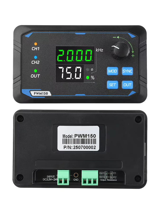 Aideepen PWM150 Dual-Signal-Generator, quadratisches Impulswellen-Frequenzmessgerät, 1 Hz–150 kHz, Schwarz - Bild 3