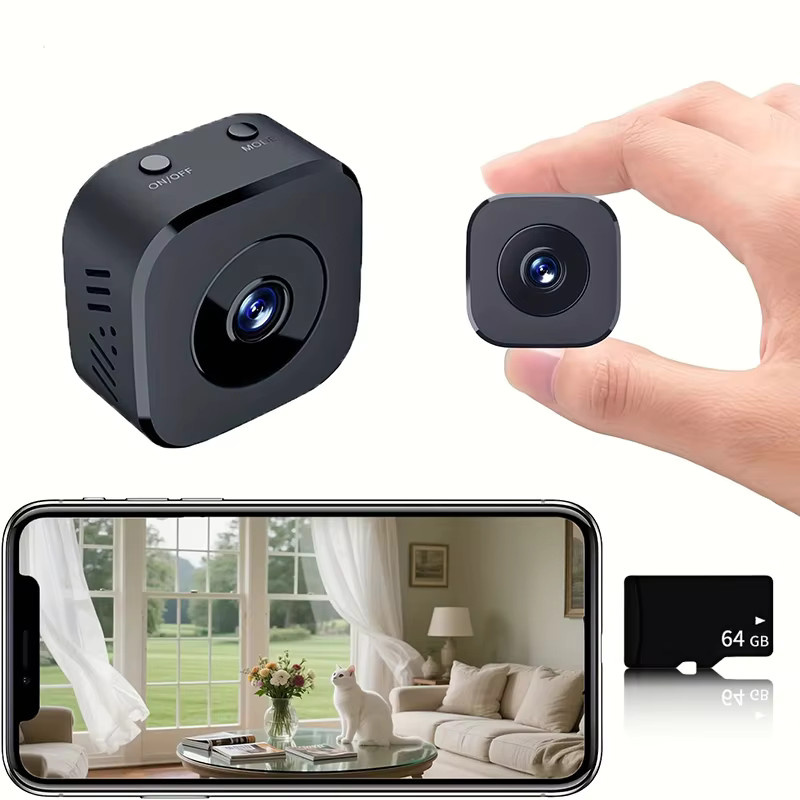 XMSJ Mini 4K Überwachungskamera mit WiFi, Vollfarbe-Nachtsicht, Bewegungserkennung und Wasserdichtigkeit in Schwarz - Bild 6