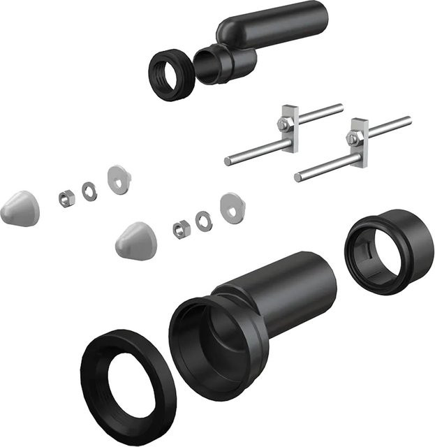 Alcadrain WC-Zubehör Set DN110/110 mit Reduzierstück und Montage-Set aus Kunststoff in Weiß - Bild 1