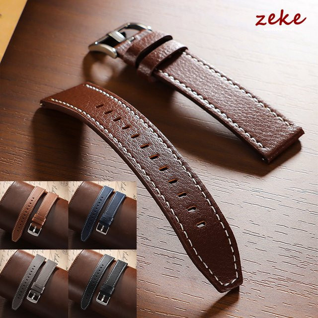 crazyband Uhrenarmband Leder, 20 mm, Schwarz, Unisex - Bild 1
