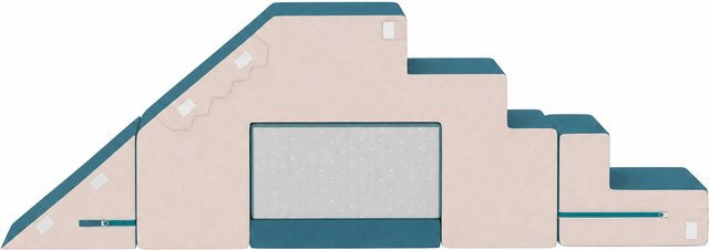 AIYAPLAY Spielsofa Samt, 2-teiliges Kindersofa, Dunkelblau, 0,5 bis 3 Jahre - Bild 1