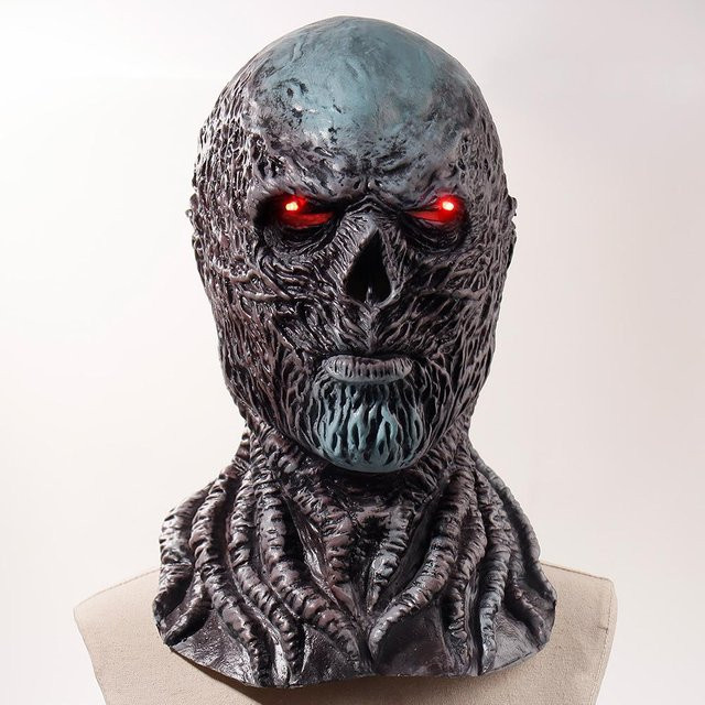 Happy Camp Vecna Maske Cosplay Horror Teufel Integralhelm, Latexmasken, Grau - Bild 1