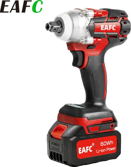 EAFC Elektrischer Akku-Schraubenschlüssel in Rot mit 350 Nm Drehmoment und USB-Aufladung - Bild 1