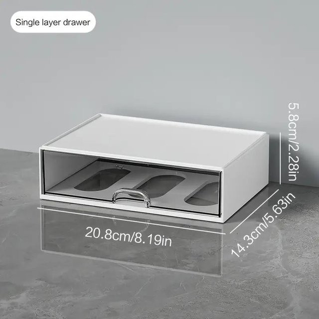 Schreibtisch-Organizer A Family Of Home Textiles Desktop-Kombinationsschublade mit Partitionen in Weiß - Bild 1