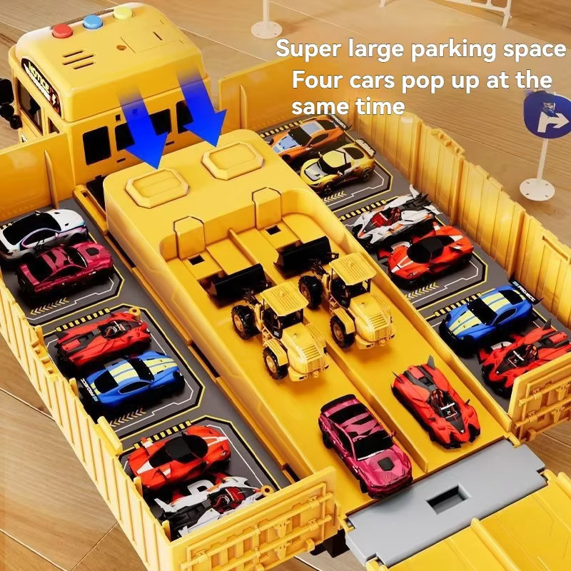 NUOYING Übergroßer Kinder-Behälter-LKW, LKW, Metall, Kunststoff, Gelb - Bild 2
