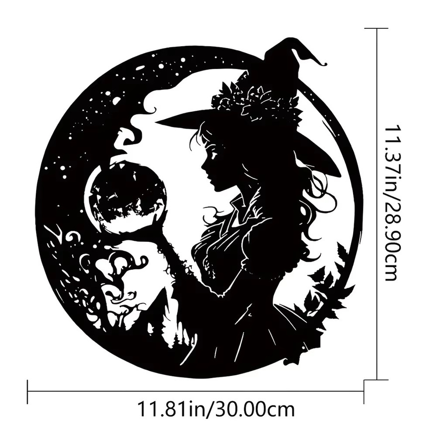 Hello Young Metall Wandbehang Hexe Wanddekoration aus Eisen in Schwarz - Bild 2