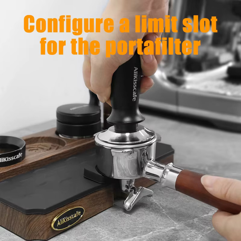 CafeGaGa Kaffee Tamping Station Matte aus Holz in Weiß für Espresso Siebträger Zubehör - Bild 4
