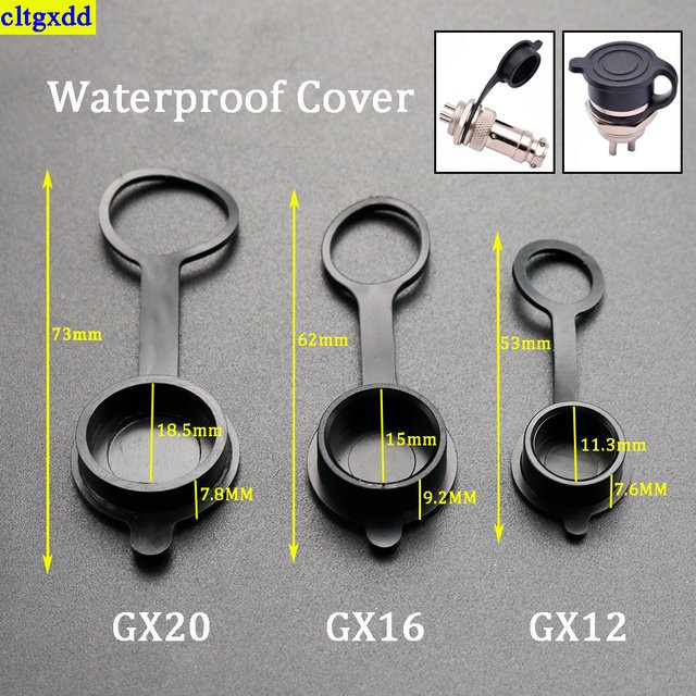 Cltgxdd Luftfahrt-Rundsteckverbinder Schutzkappen für GX12 GX16 GX20, wasser- und staubdichte Gummi-Kappen in Schwarz - Bild 1
