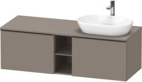 Duravit Waschtischunterschrank D-Neo Wandhängend in Schwarz und Grau mit Türen und Regalfächern, Breite: 140 cm, Tiefe: 55 cm - Bild 1