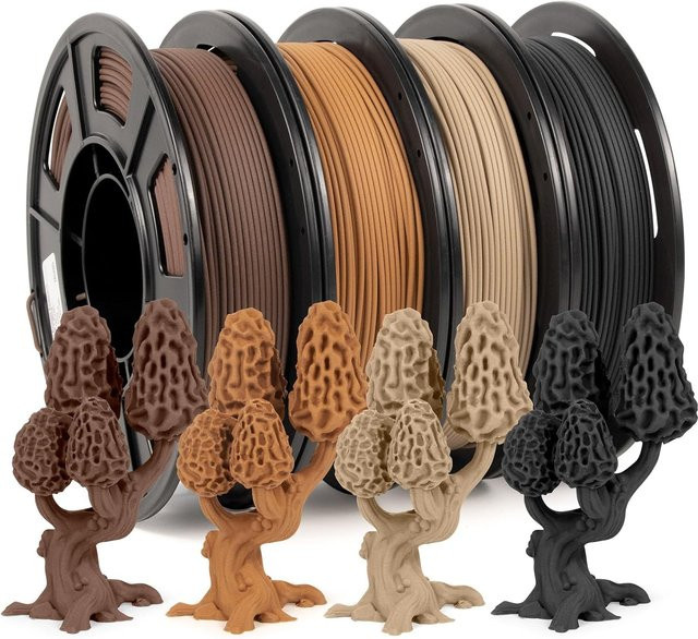 3D Maliang PLA+ Filament Holzoptik Braun, 1,75 mm Durchmesser - Bild 1