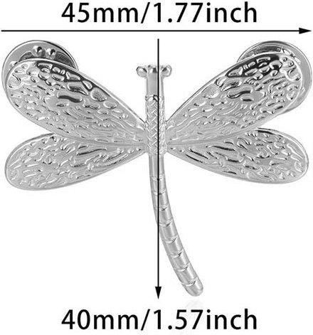 Brosche Libelle, Edelstahl, Silber, Damen Herren - Bild 1