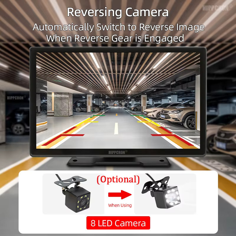 Hippcron 9-Zoll Tragbarer Auto-Multimedia-Videoplayer mit Wireless CarPlay und Android Auto, Touchscreen und FM-Signalübertragung, Schwarz - Bild 5