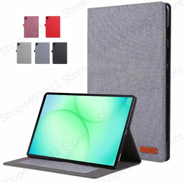 Samsung Galaxy Tab A11 Schutzhülle mit Flip-Standfunktion aus weichem Stoff in Rot für SM-X130, SM-X133 und SM-X135 - Bild 1