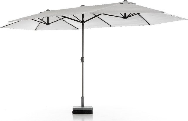 Solax-Sunshine XXL-Oval-Sonnenschirm aus Polyester in Grau, Breite: 460 cm, Tiefe: 270 cm - Bild 1