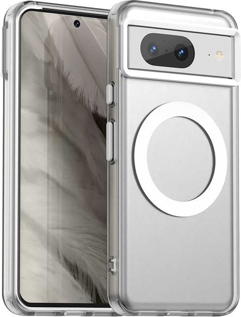 Magnetische und matte Handyhülle für Google Pixel 8, Pixel 8 Pro und Pixel 8A in Transparent, stoßfest und kratzfest - Bild 1