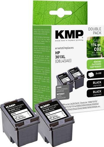 KMP Druckerpatronen Set kompatibel mit HP 301XL CH563EE in Schwarz, 2er-Pack - Bild 1