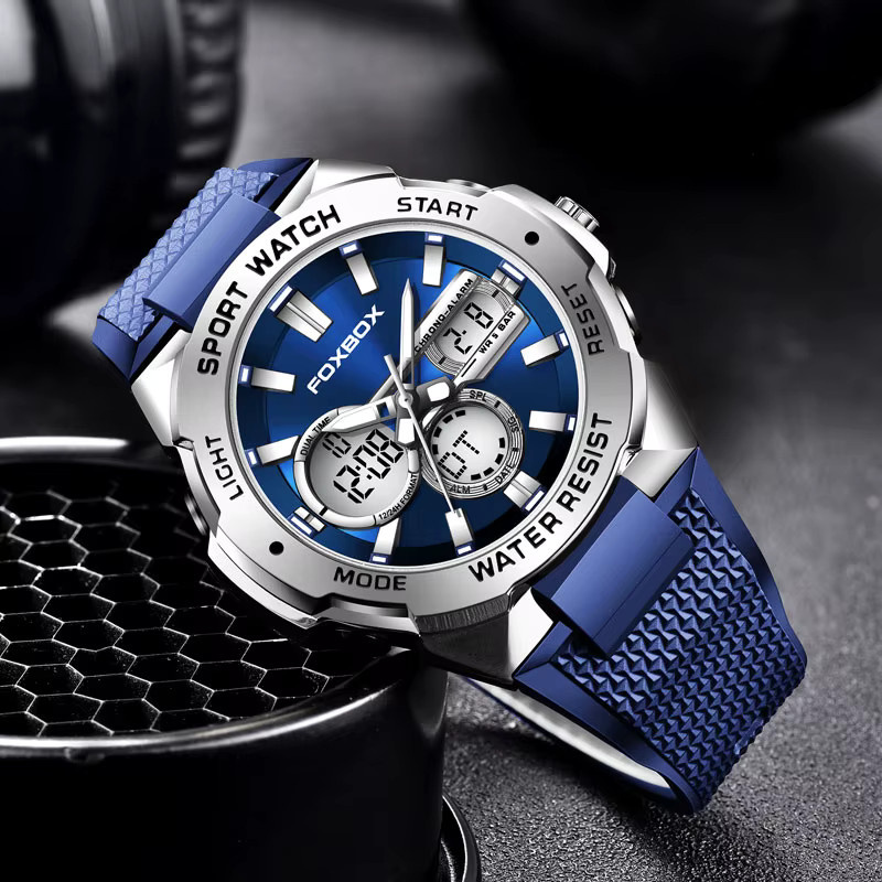 LIGE Digitaluhr, Quarz, Silikon, Blau, Herren - Bild 2