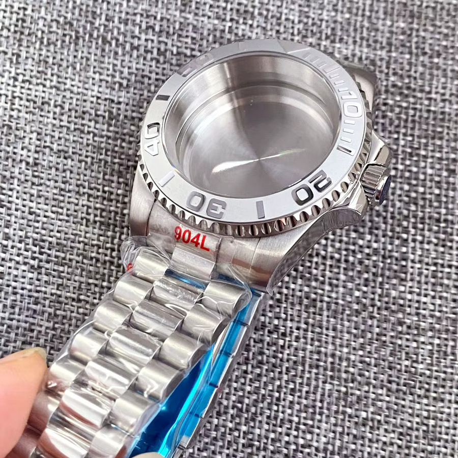 Uhrengehäuse Matelion, 40mm, Edelstahl, Silber, Präsidentenarmband, Saphir - Bild 1