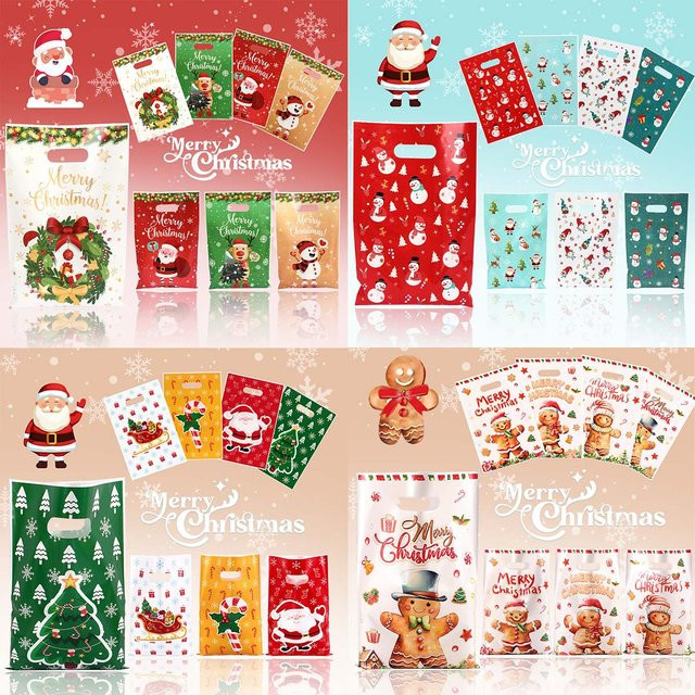 Weihnachtliche Süßigkeiten- und Keksverpackung mit Santa Claus und Schneemann Motiven in Mehrfarbig - Bild 1