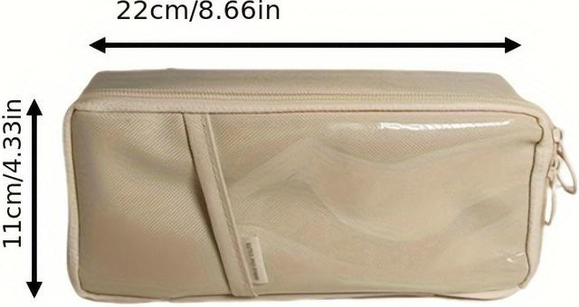 Multifunktionale Federtasche SZ-Damai in Beige mit großer Kapazität für Schule und Make-up - Bild 1