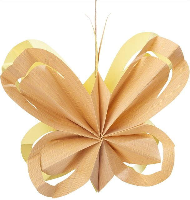 Papier Anhänger Schmetterling von Othmar Decorations in Gelb und Braun - Bild 1