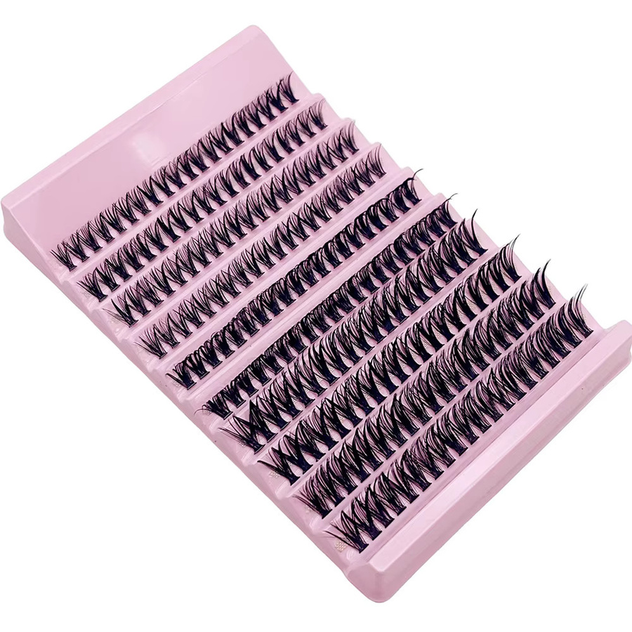 JIEFUXIN Wimpern Cluster, 200 Stück, Black, 8-16mm, D Curl, Unisex - Bild 2
