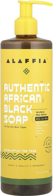 Alaffia Schwarze Seife, Eukalyptus Teebaumöl, 476 ml, Unisex - Bild 1