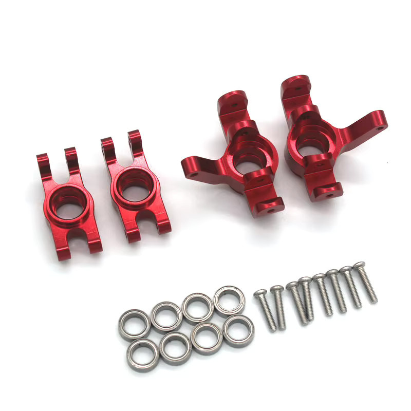 Mjx RC Auto Metallteile Lenkungsgelenk Hinterradhalterung, Rot - Bild 2