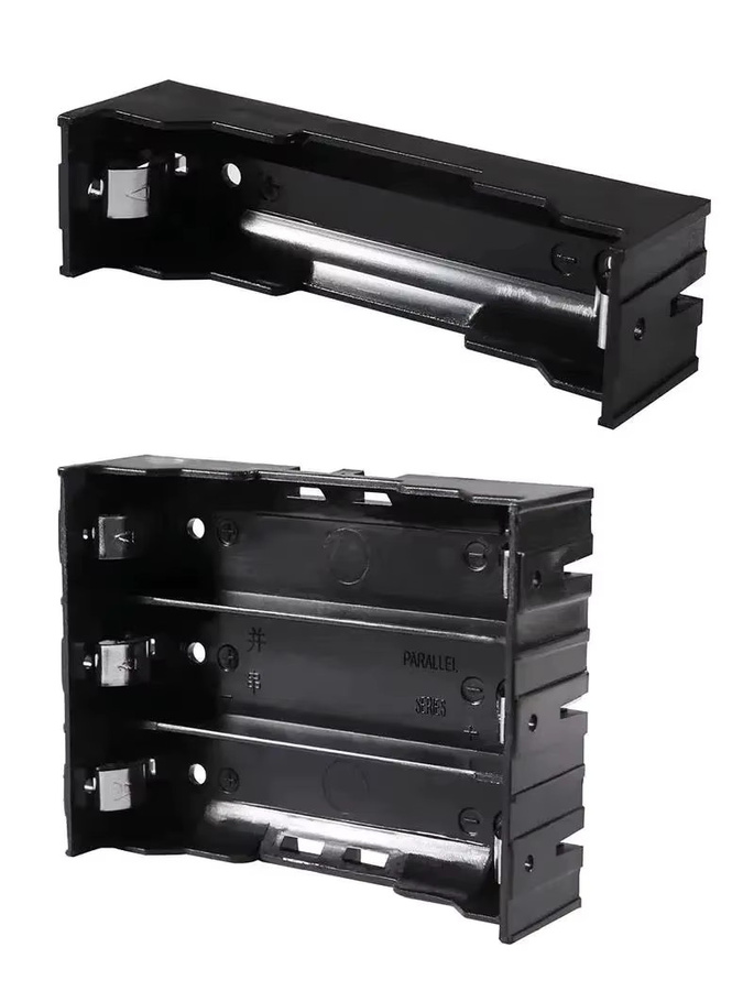 4 Stück 18650 Batteriehalterung für 3,7 V DIY-Batterieaufbewahrungsbox, schwarzer Kunststoff, parallele Schaltung - Bild 5