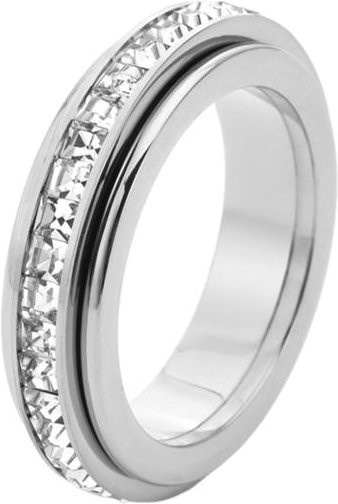 Drehbare Ringe, Titanstahl, Zirkonia, Silber, Damen Herren, Unisex - Bild 1