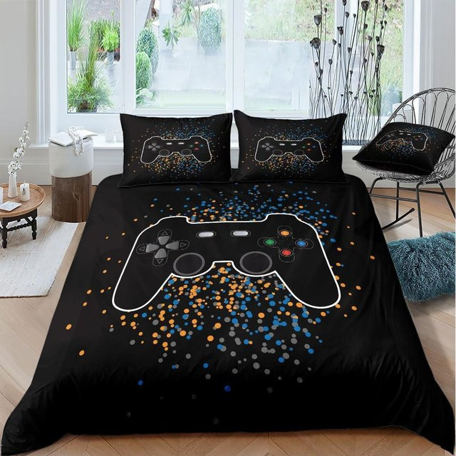 Gamer Bettwäscheset Your Warm Home mit Gaming Design für Kinder, Schwarz, B/H: 140 x 200 cm - Bild 1