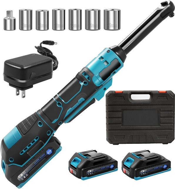 Makita 3/8 Zoll Bürstenloser Elektrischer Ratschenschlüssel-Satz mit 220Nm Drehmoment in Blau für 18V Akkus - Bild 1