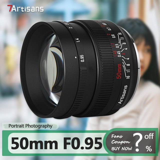 7artisans Kameraobjektiv 50 mm f/0.95 für APS-C, Schwarz, passend für Sony E, Nikon Z, Fujifilm XF und Micro Four Thirds - Bild 1