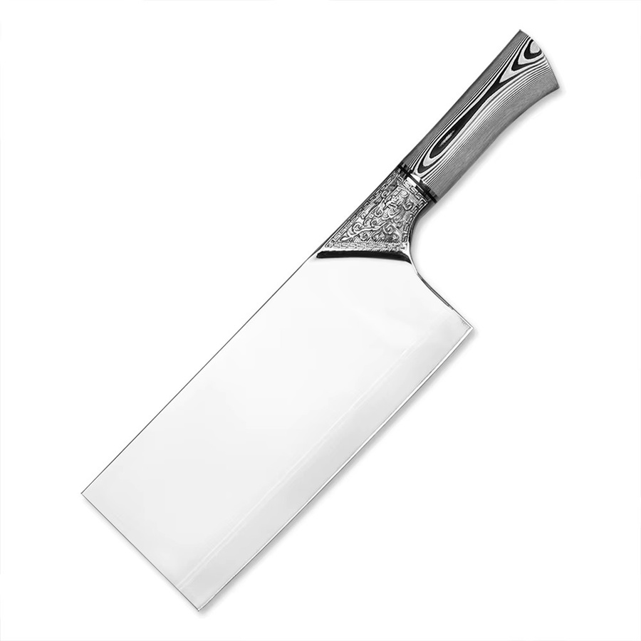 JUMCSONG 8,5-Zoll Chefmesser aus Goldpulverstahl in Silber und Weiß - Bild 7