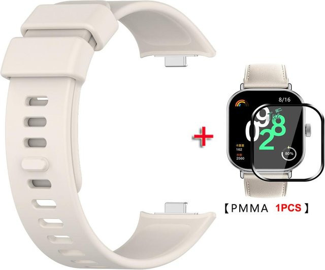 MY-CASE Uhrenarmband für Xiaomi Redmi Watch 4, Silikon, Weiß, Unisex - Bild 1